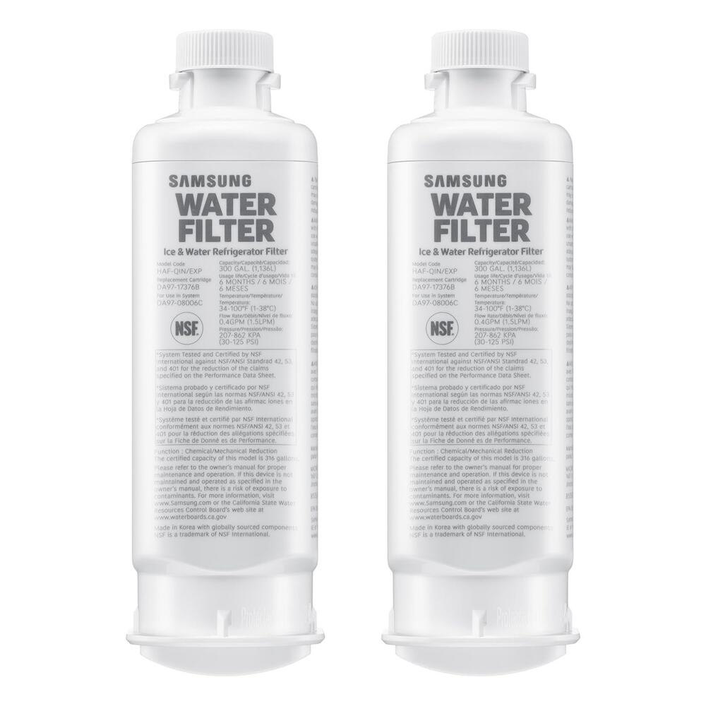 Samsung HAF-QIN-2P/EXP Genuine Refrigerator Water Filter, Reduces 99% of Harmful